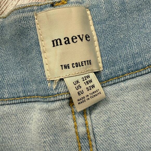 Maeve The Colette Jeans High Rise Wide Leg Light Wash Boho Casual Minimalist 18W - Picture 5 of 8